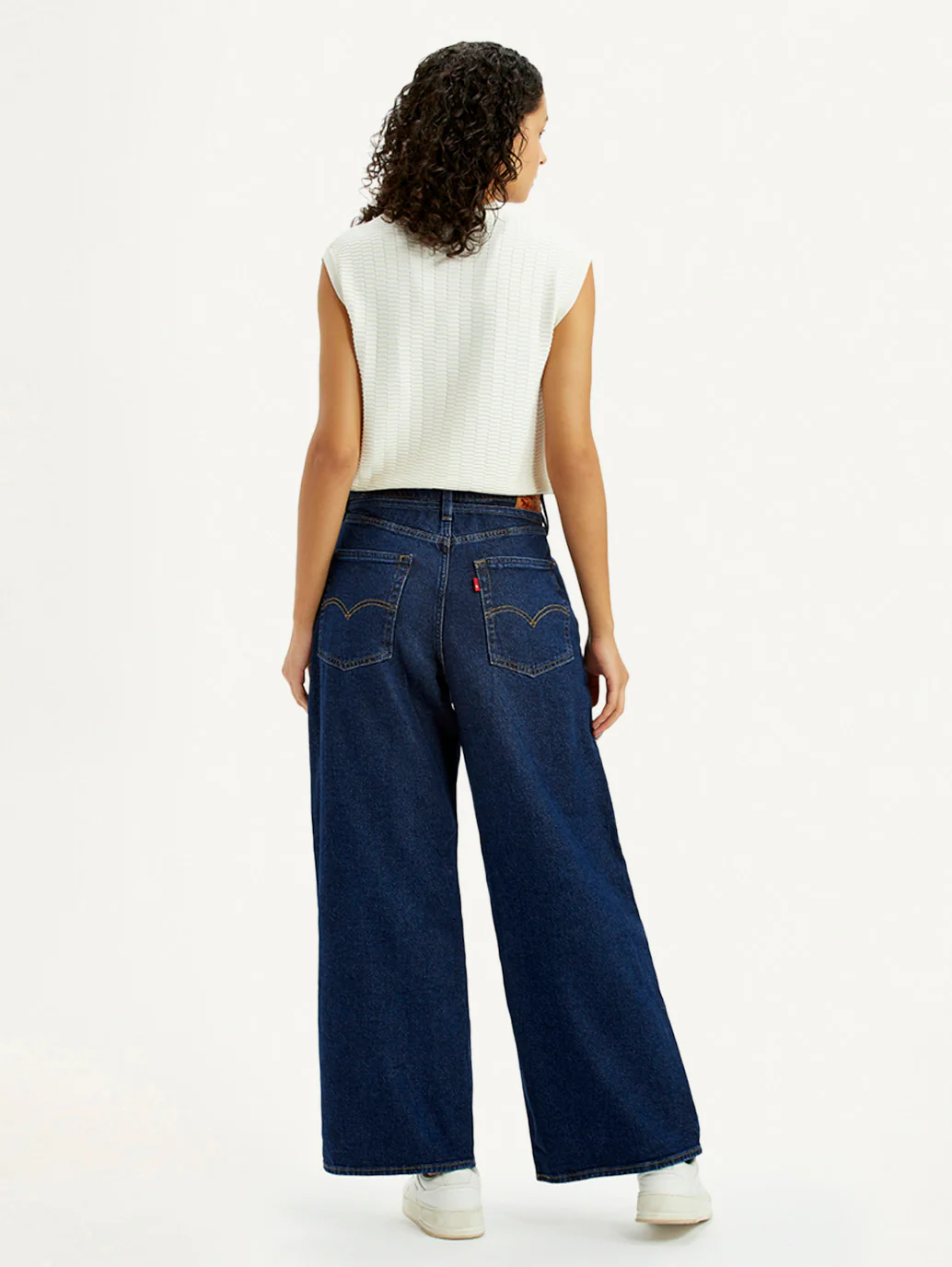 Women's Dark Blue XL Straight Loose Fit Mid Rise Jeans - Image 5