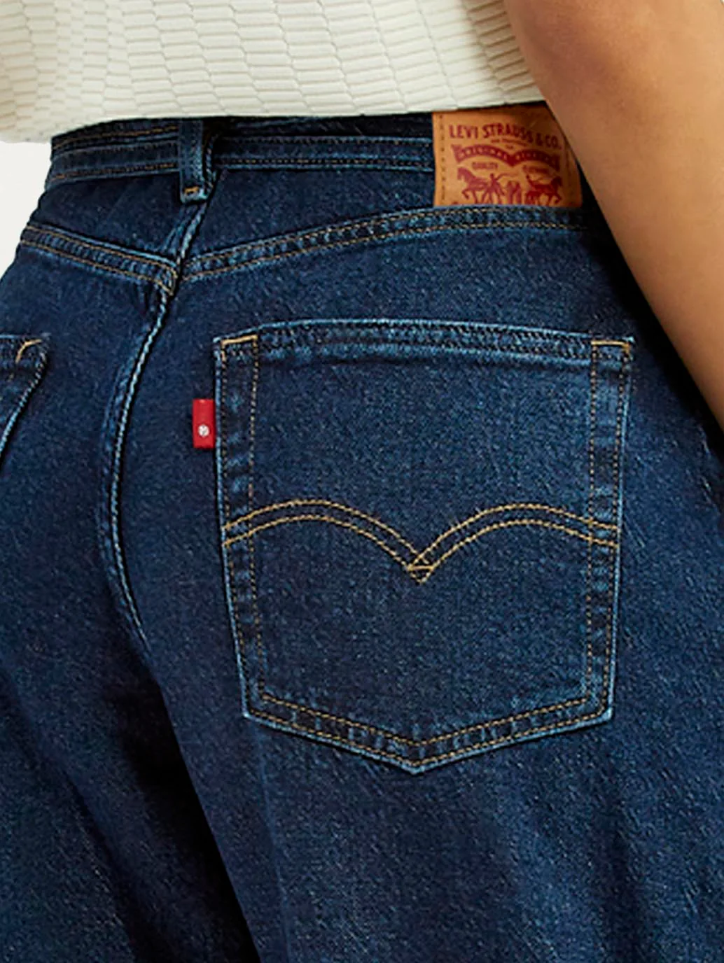 Women's Dark Blue XL Straight Loose Fit Mid Rise Jeans - Image 6