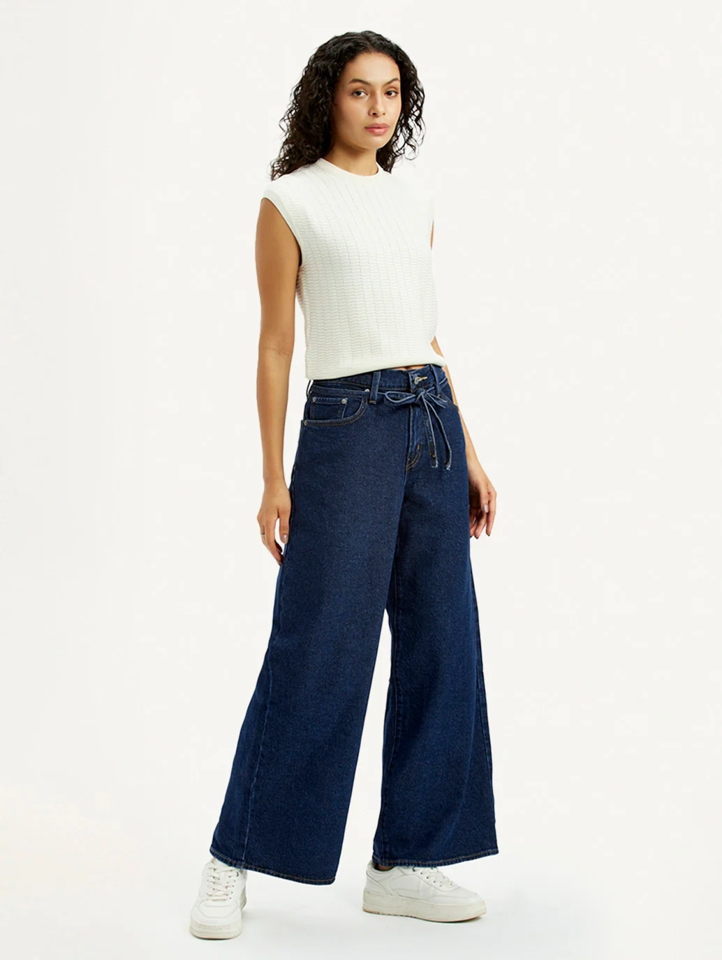 Women's Dark Blue XL Straight Loose Fit Mid Rise Jeans - Image 7