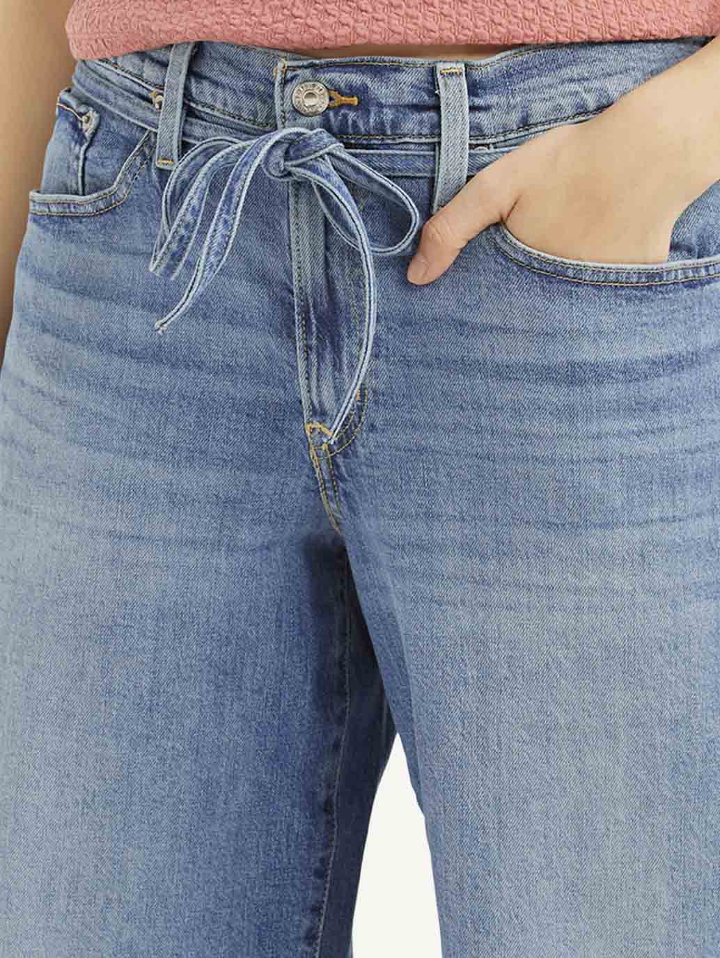 Women's Blue XL Straight Fit Mid Rise Jeans - Image 5