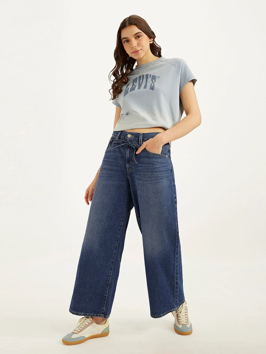 Women's Blue XL Straight Fit Mid Rise Jeans