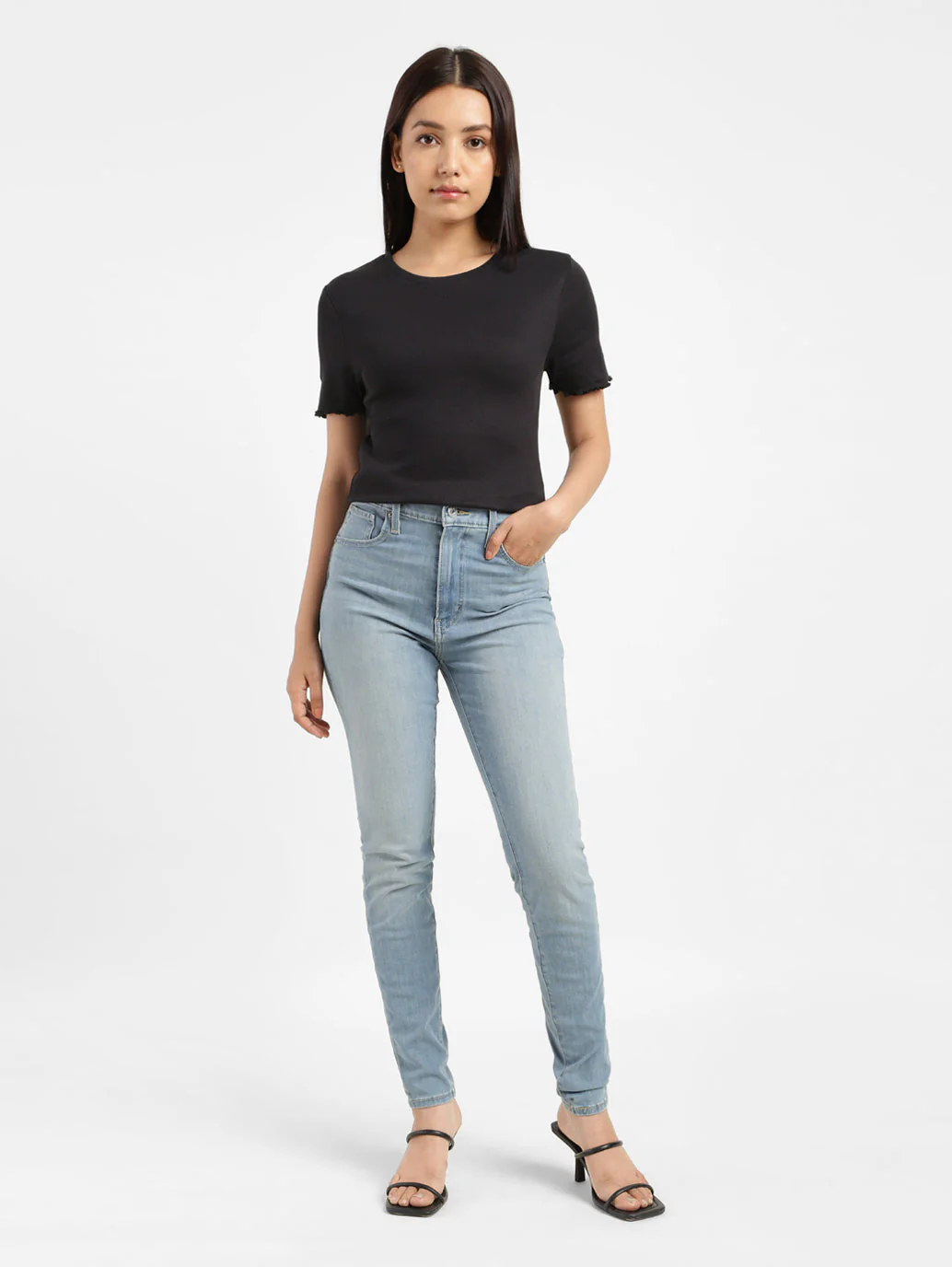 Women's Blue Mile High Wide Leg Fit High Rise Jeans - Image 12