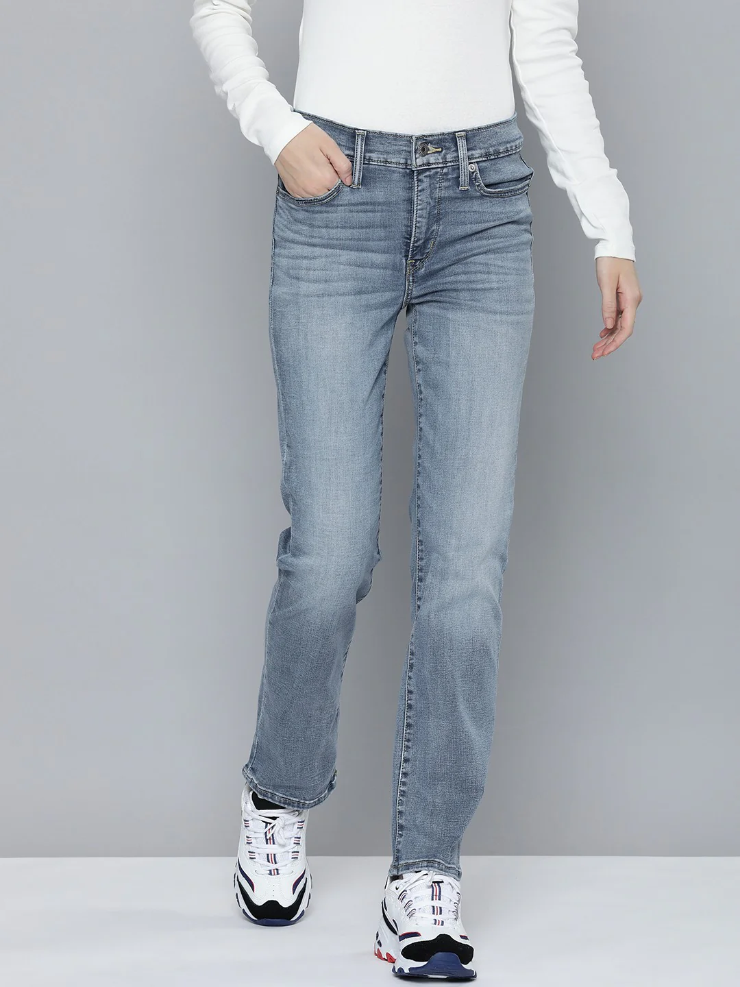 Women's 314 Blue Straight Fit High Rise Jeans - Image 2