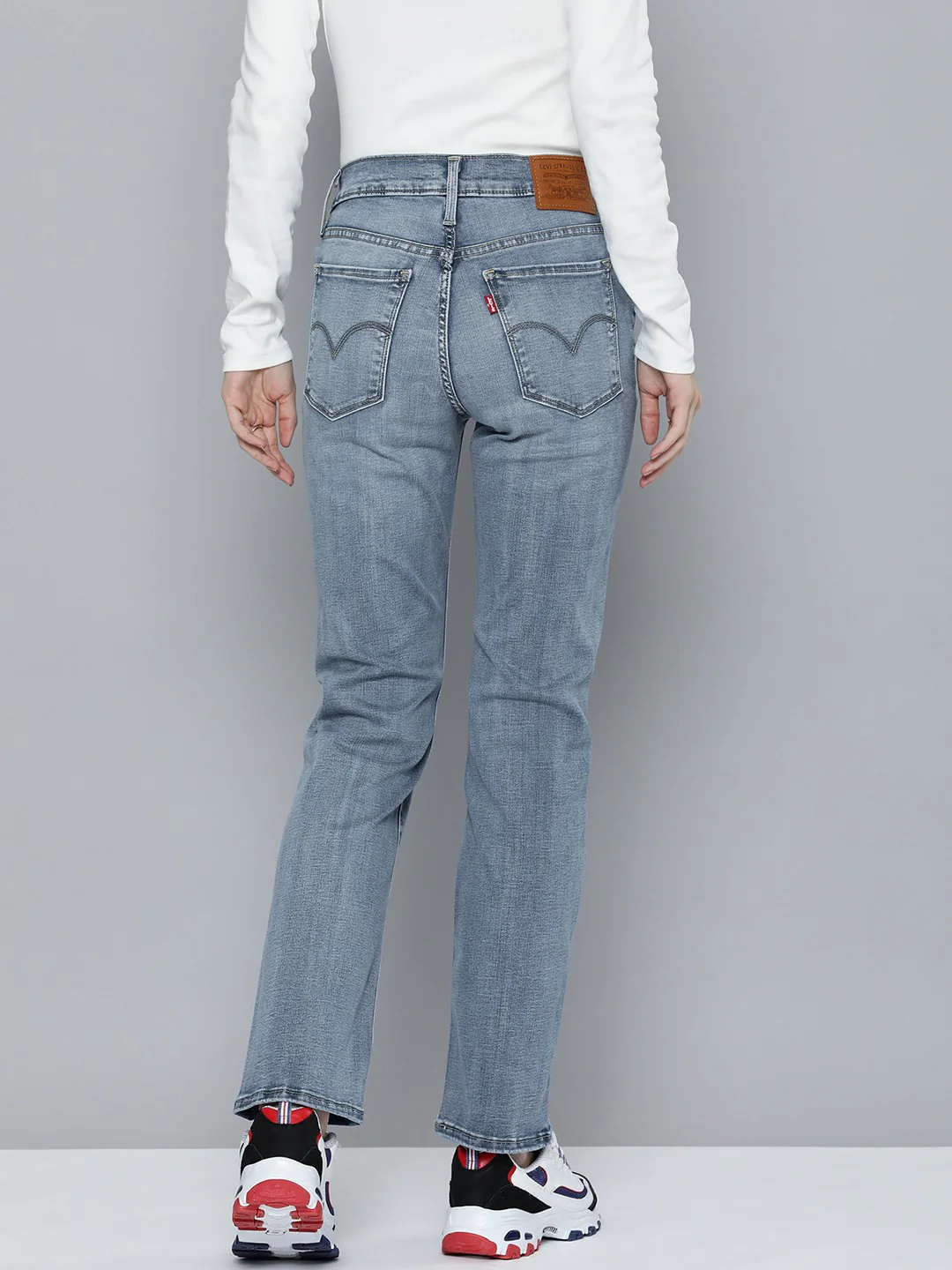 Women's 314 Blue Straight Fit High Rise Jeans - Image 3