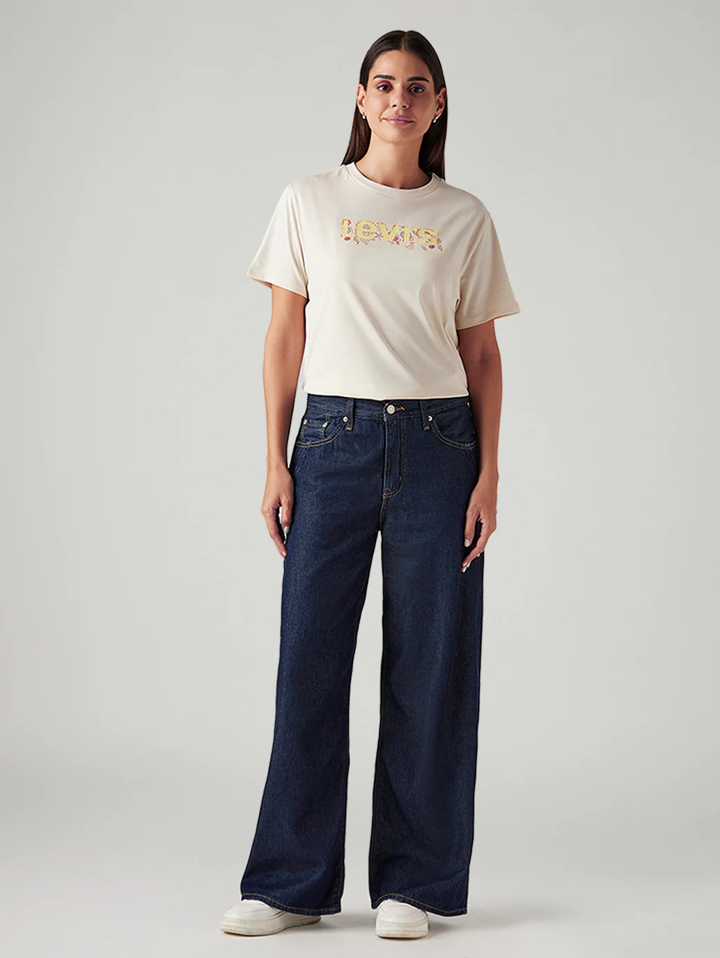 Women's Navy Loose Fit Mid Rise Jeans - Image 6