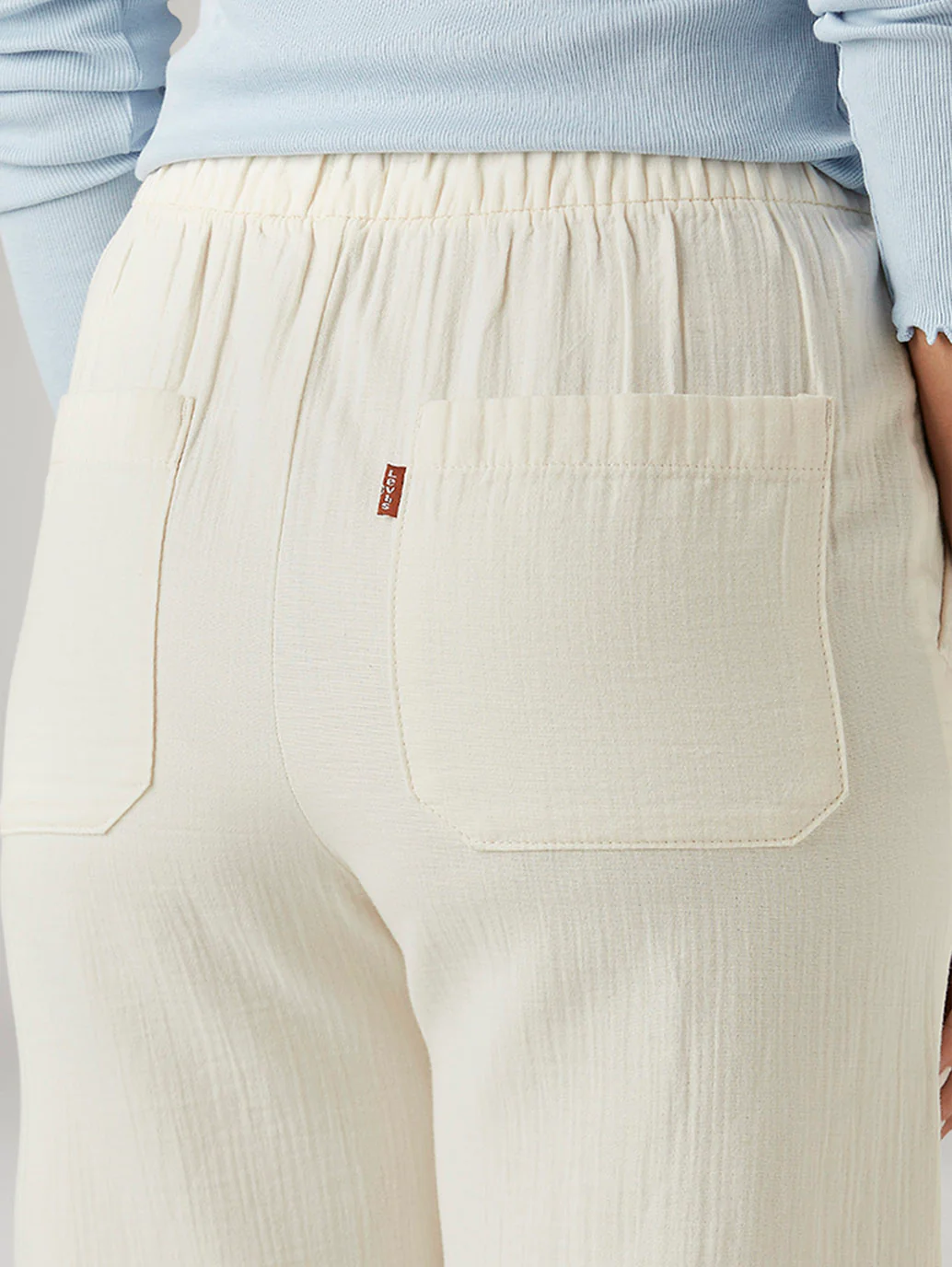 Women's Off White Loose Fit High Rise Trousers - Image 6