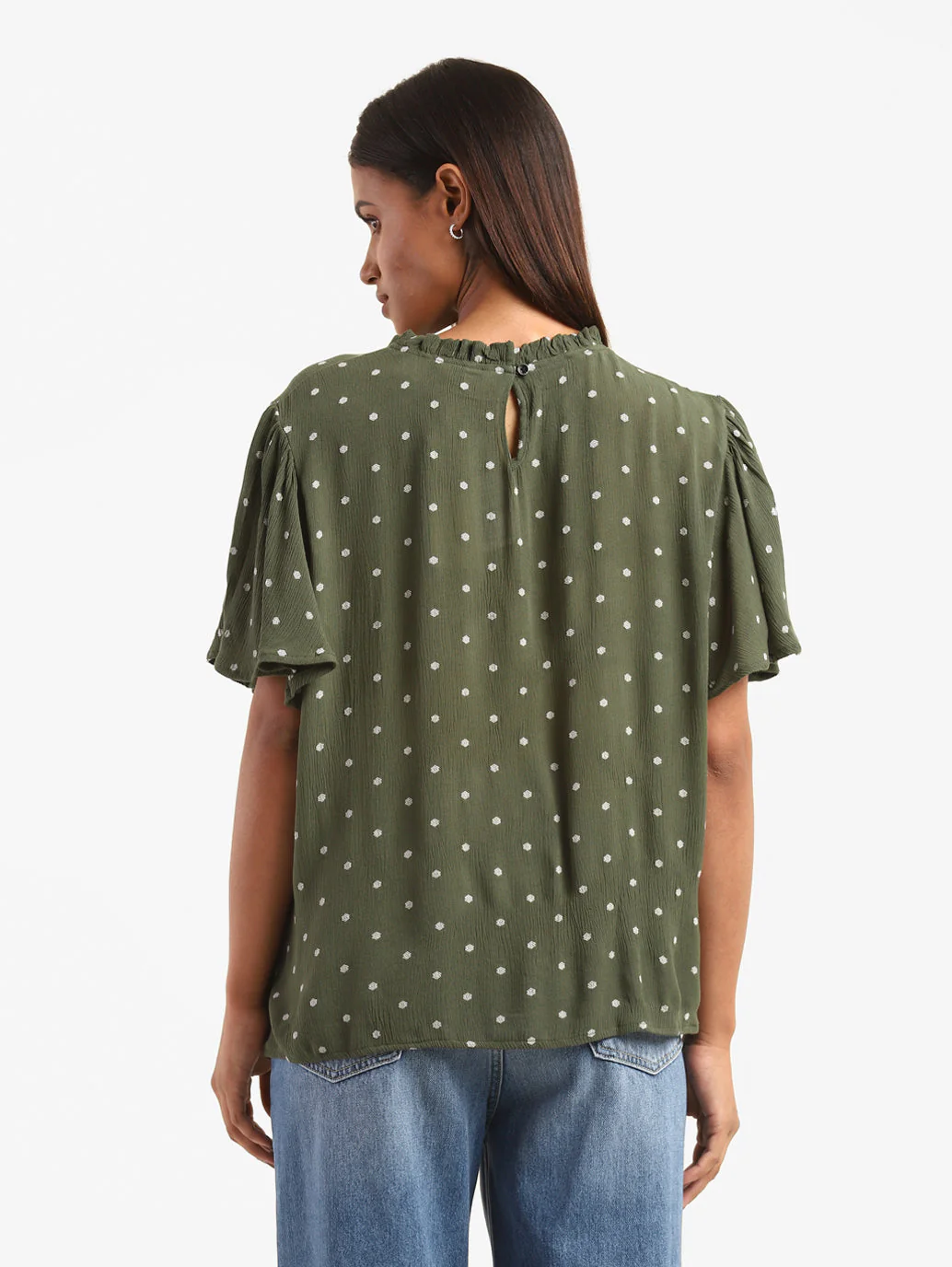 Women's All Over Print Band Neck Top - Image 2