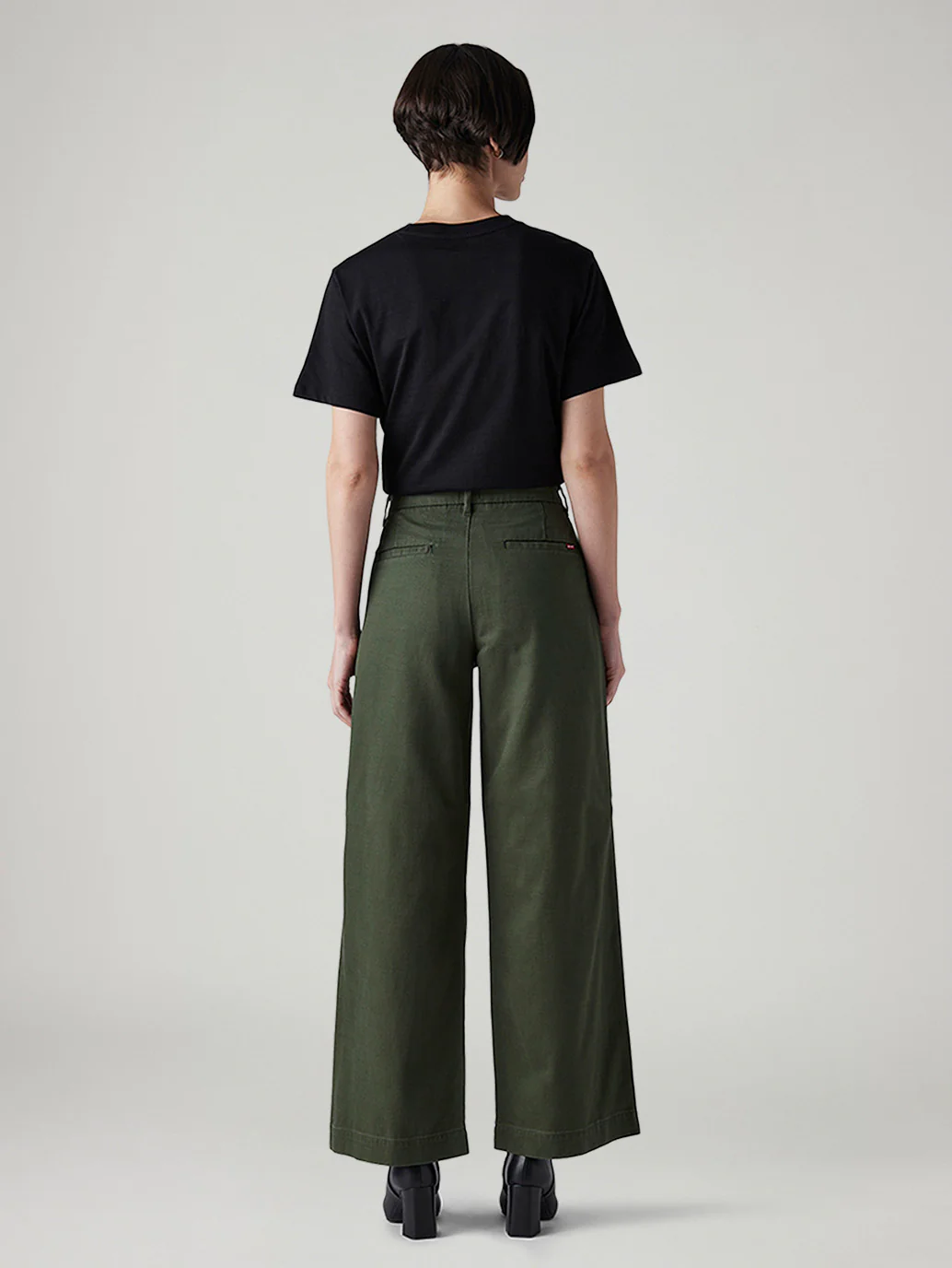 Women's Olive XL Straight Loose Fit Mid Rise Cargos - Image 3