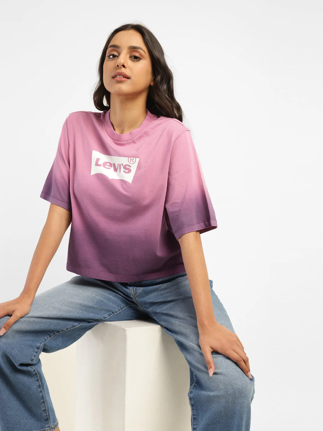 Women's Ombre Loose Fit Relaxed Fit T-shirt - Image 2
