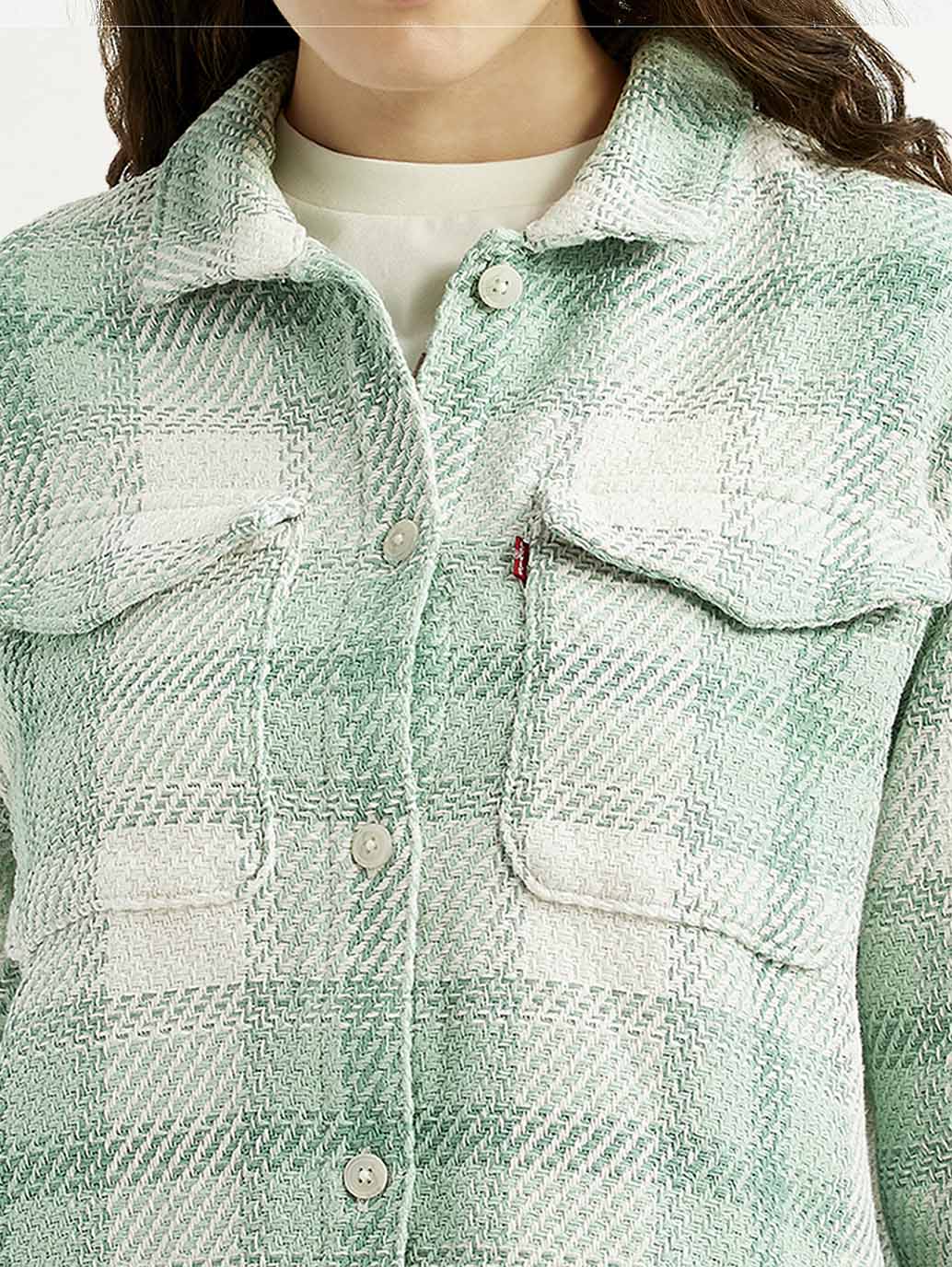 Women's Plaid Green Slim Fit Shirt - Image 3