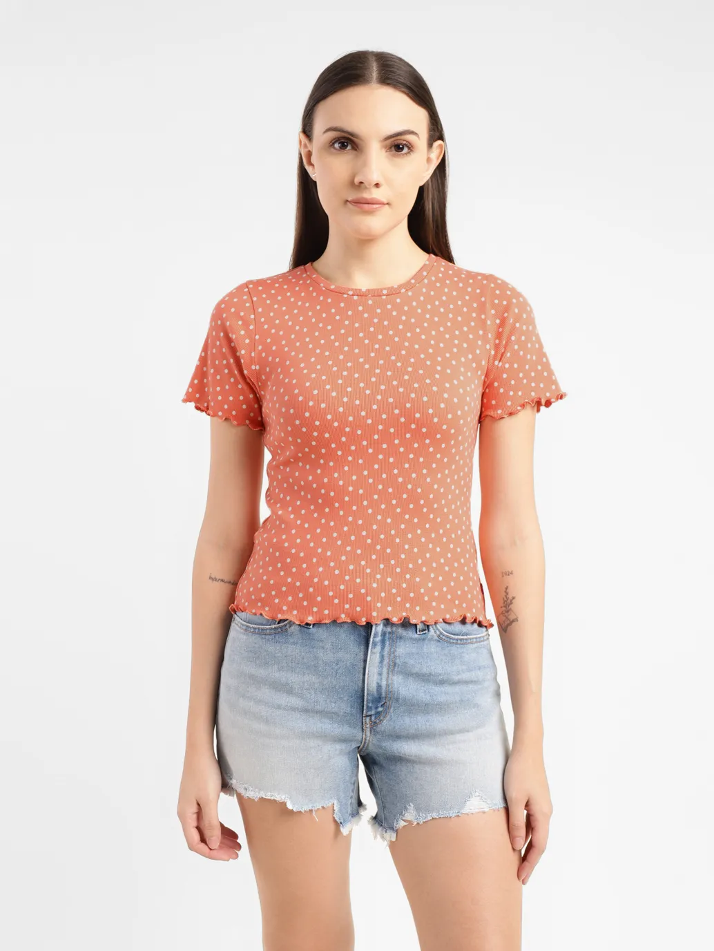 Women's Polka Dot Crew Neck Top - Image 2