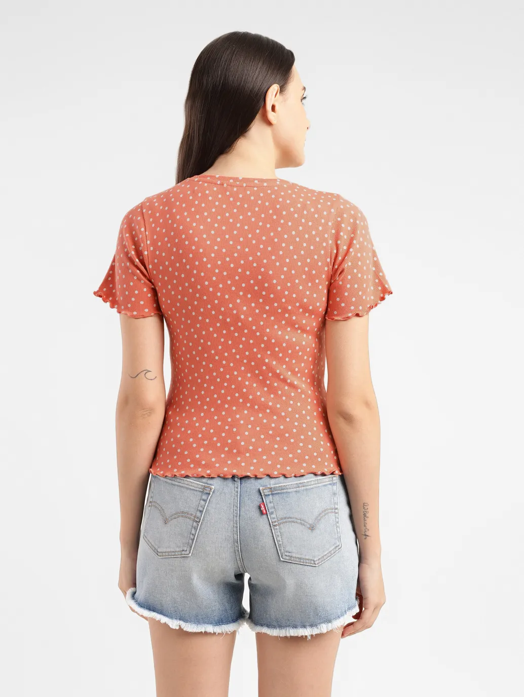 Women's Polka Dot Crew Neck Top - Image 3