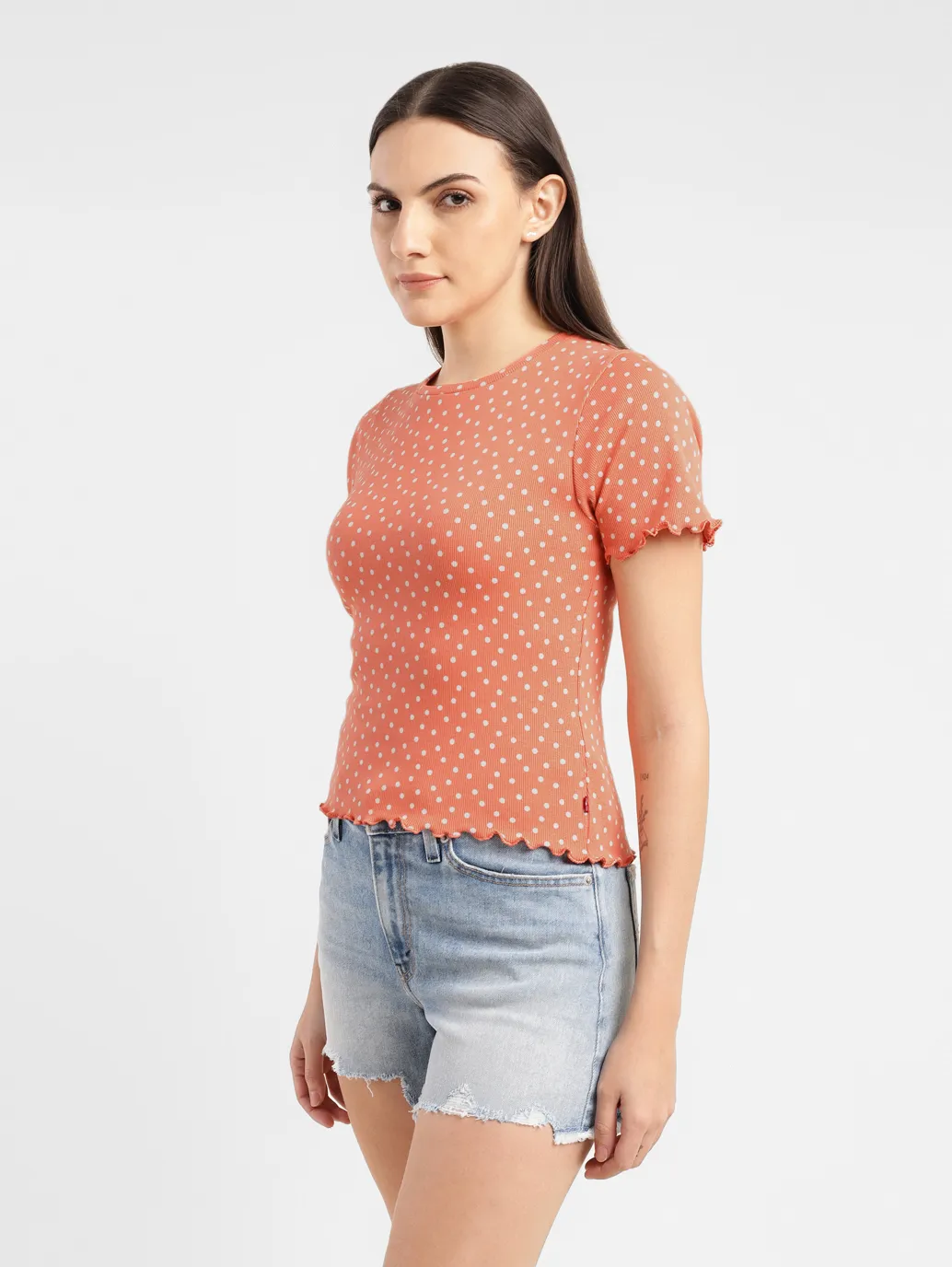 Women's Polka Dot Crew Neck Top - Image 4