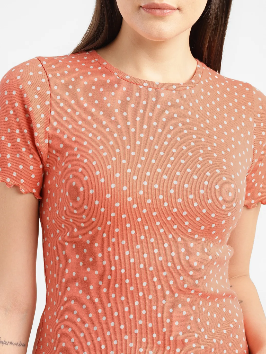 Women's Polka Dot Crew Neck Top - Image 5