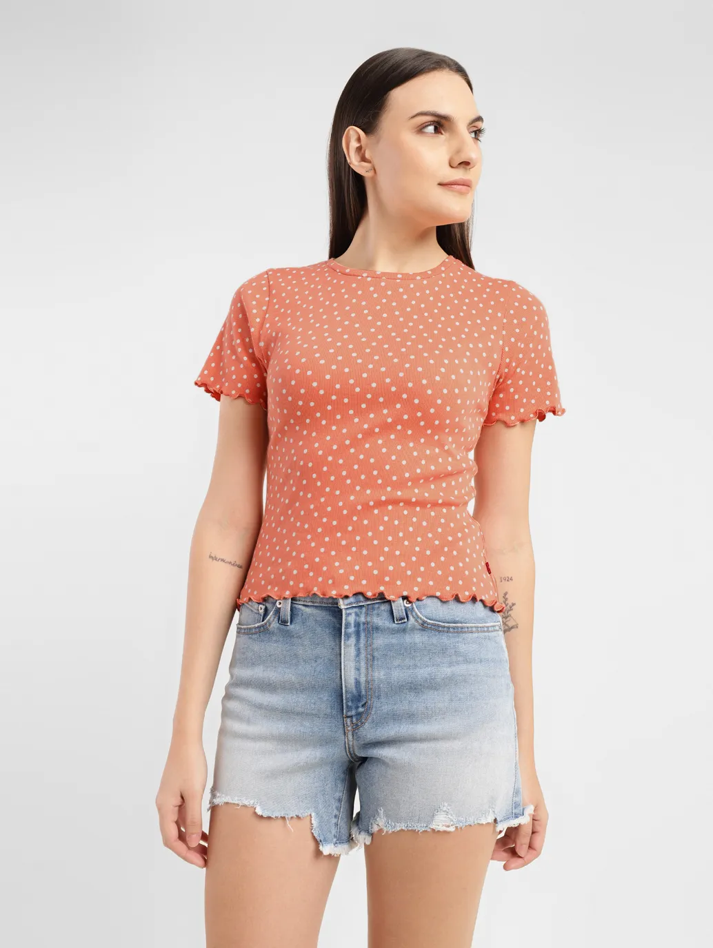 Women's Polka Dot Crew Neck Top - Image 6