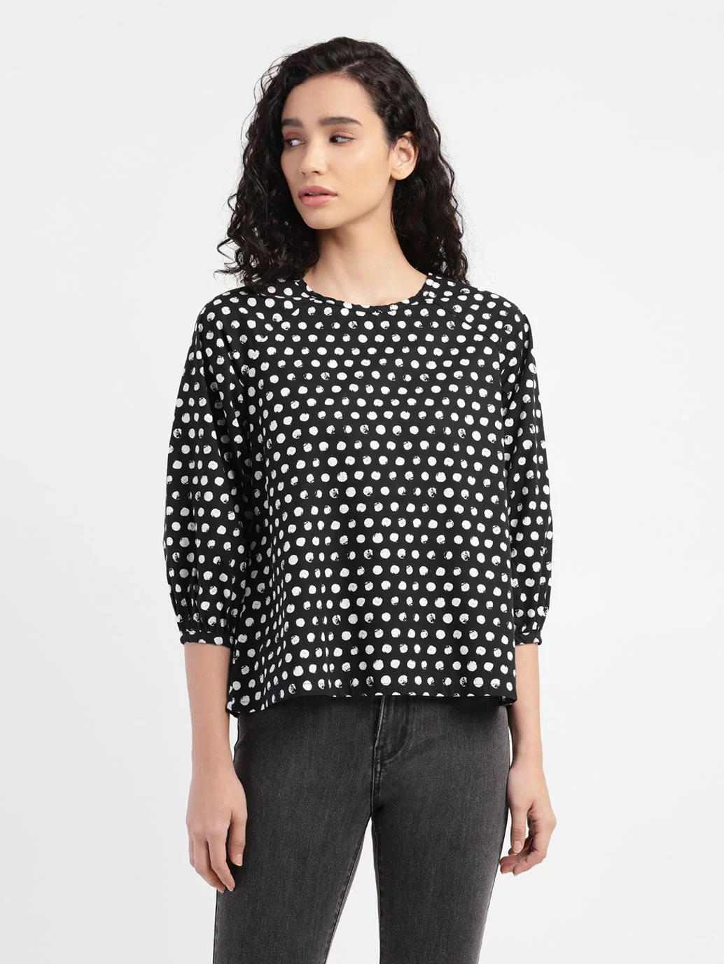 Women's Polka Dot Round Neck Top - Image 2