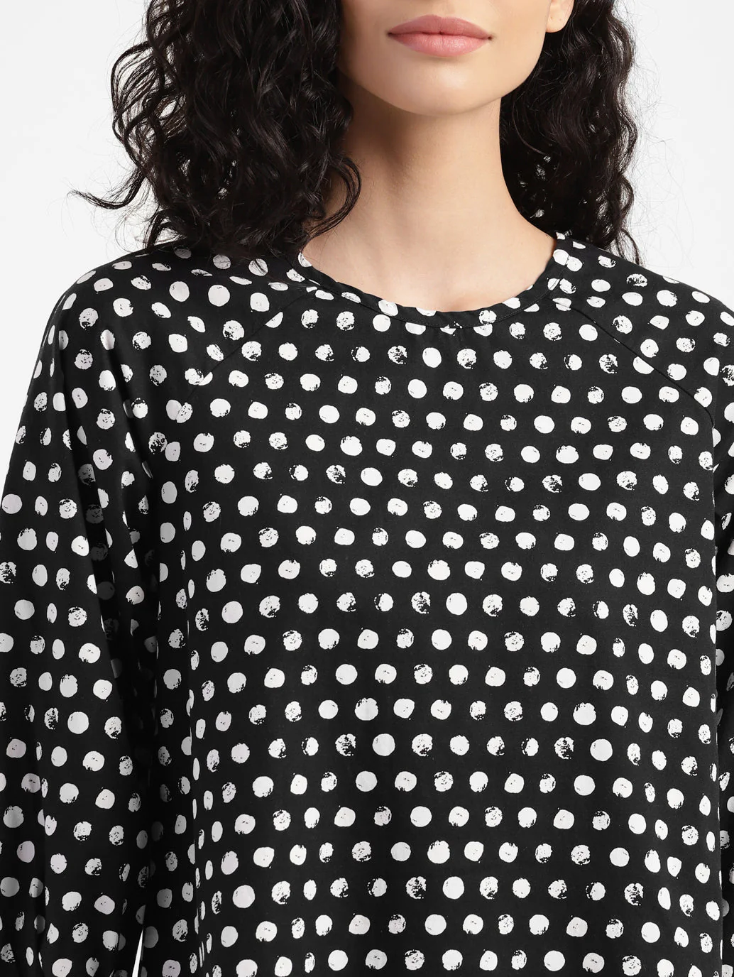 Women's Polka Dot Round Neck Top - Image 5