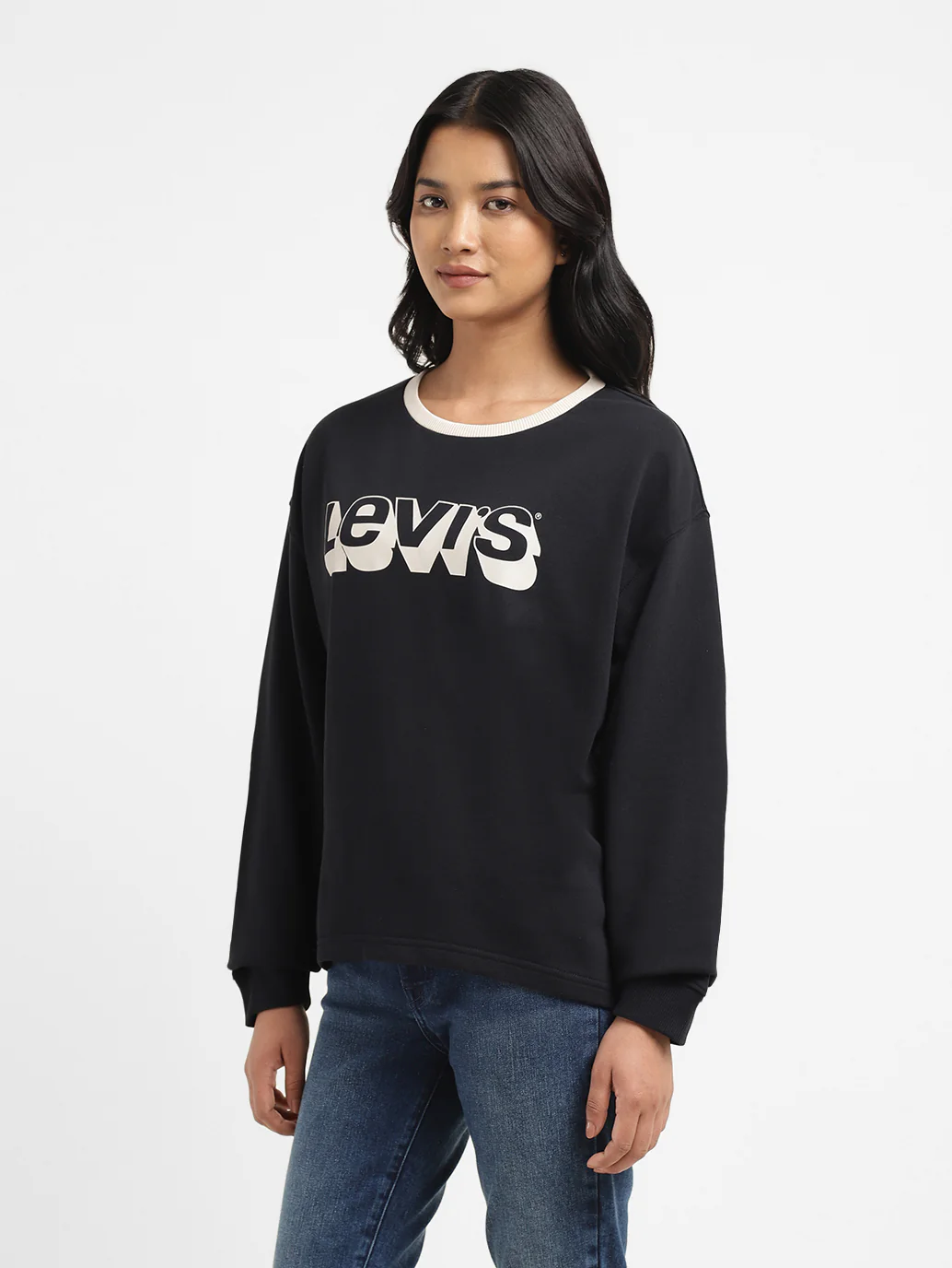 Women's Printed Crew Neck Sweatshirt - Image 3