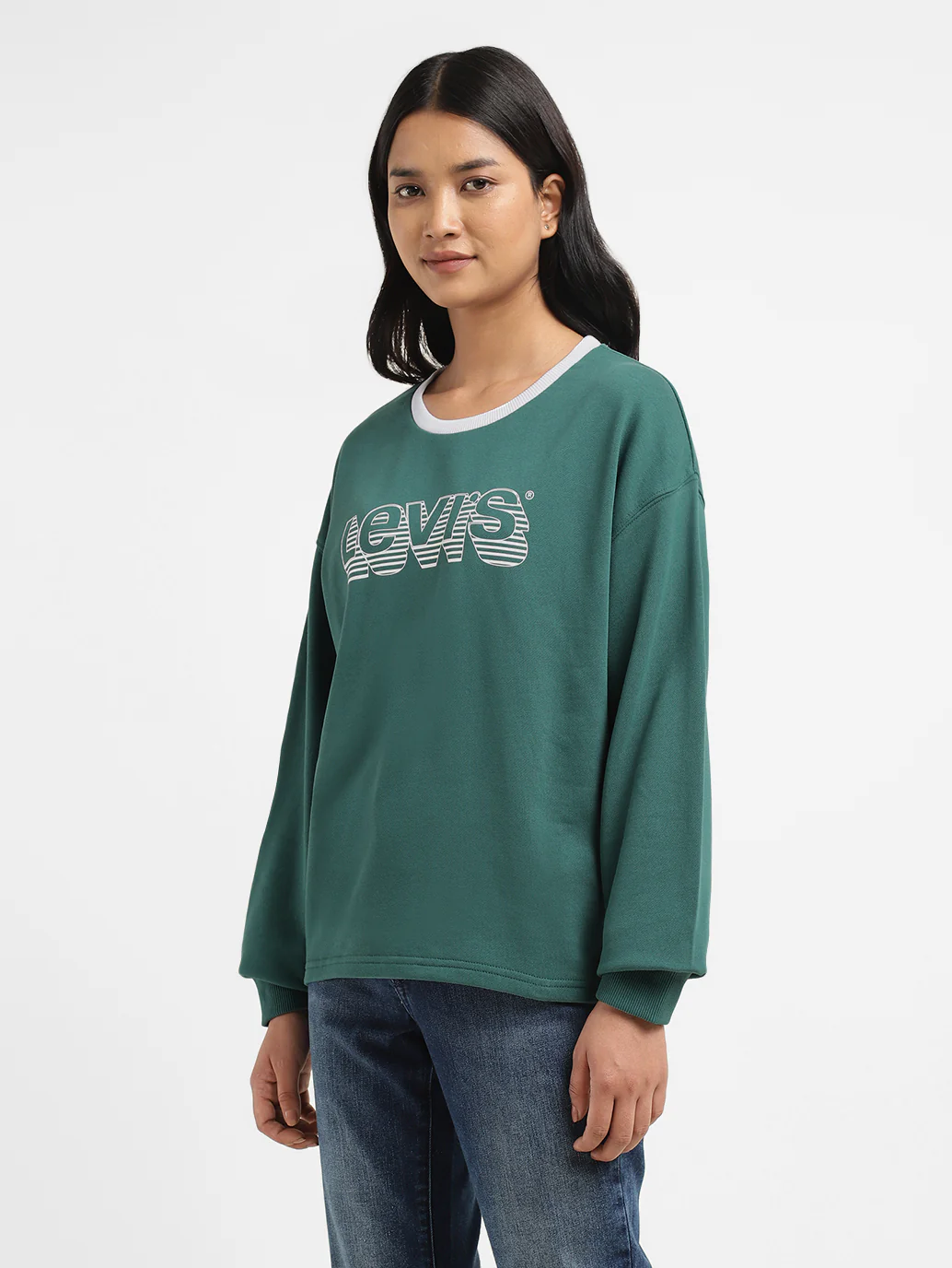Womens Printed Crew Neck Sweatshirts - Image 3