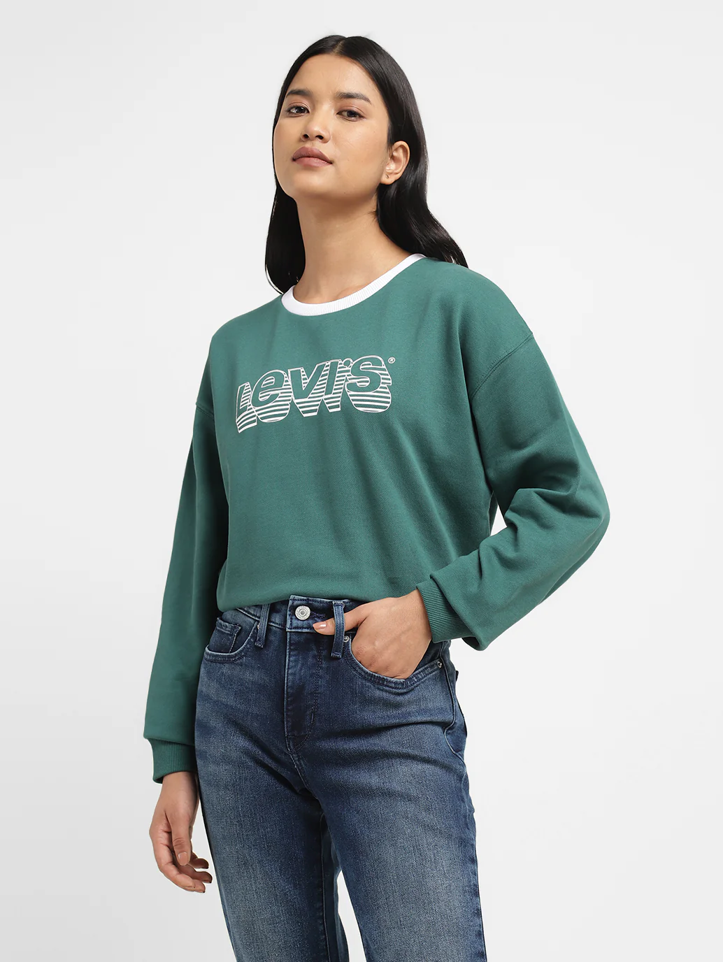 Womens Printed Crew Neck Sweatshirts - Image 6