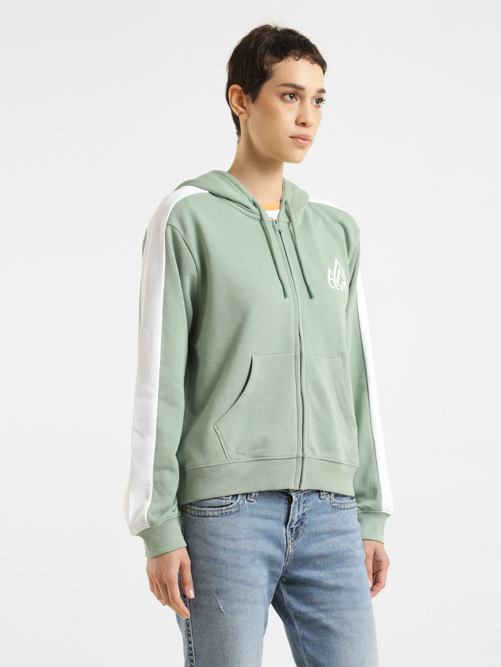 Women's Printed Green Hooded Sweatshirt - Image 4
