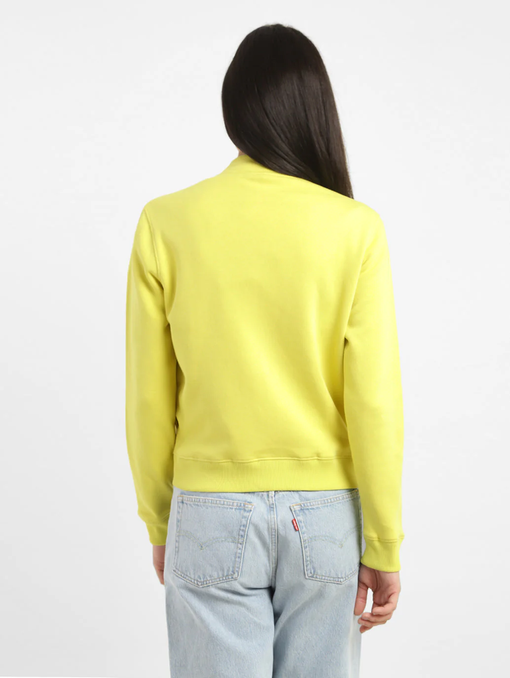 Women's Solid High Neck Sweatshirt - Image 3