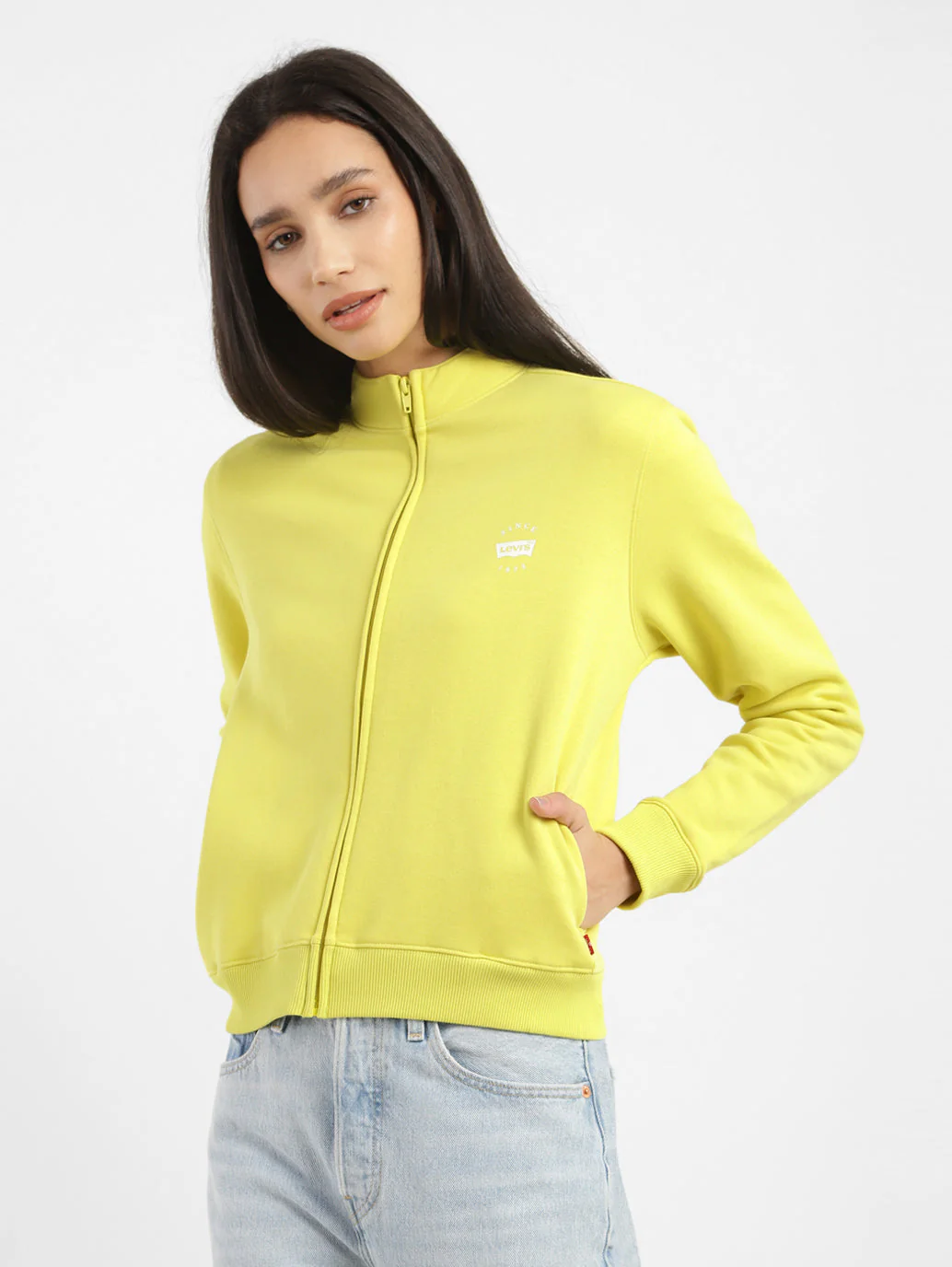 Women's Solid High Neck Sweatshirt - Image 4
