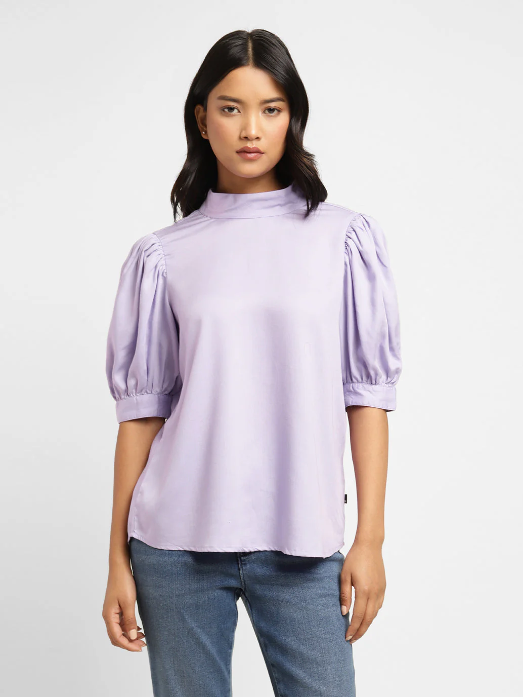 Women's Solid High Neck Top - Image 2