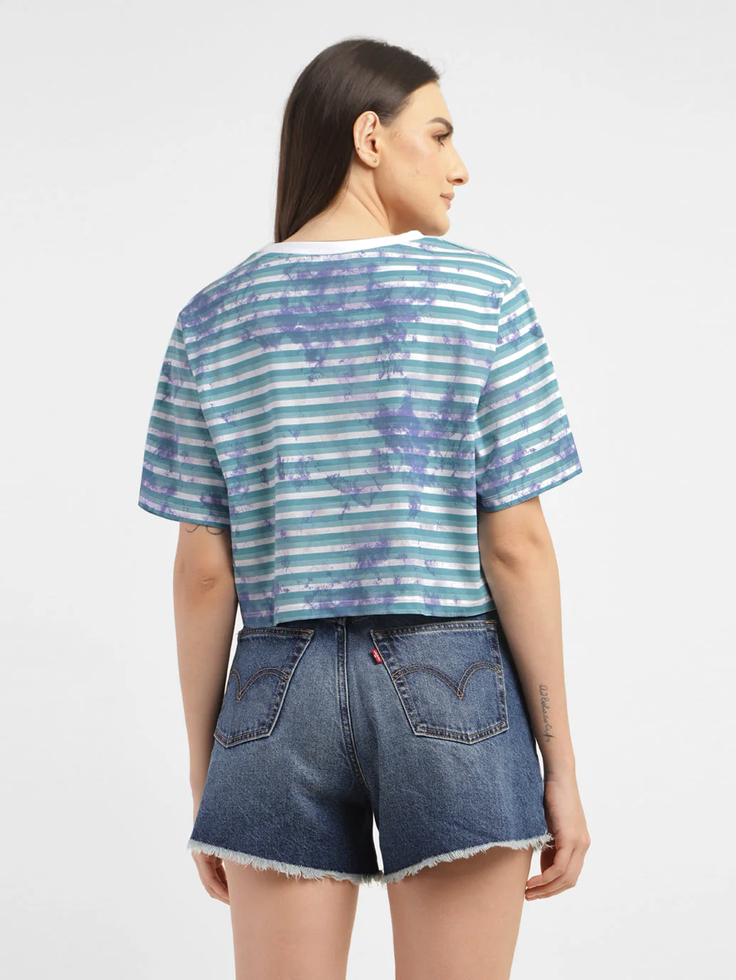Women's Striped Regular Fit T-shirt - Image 3