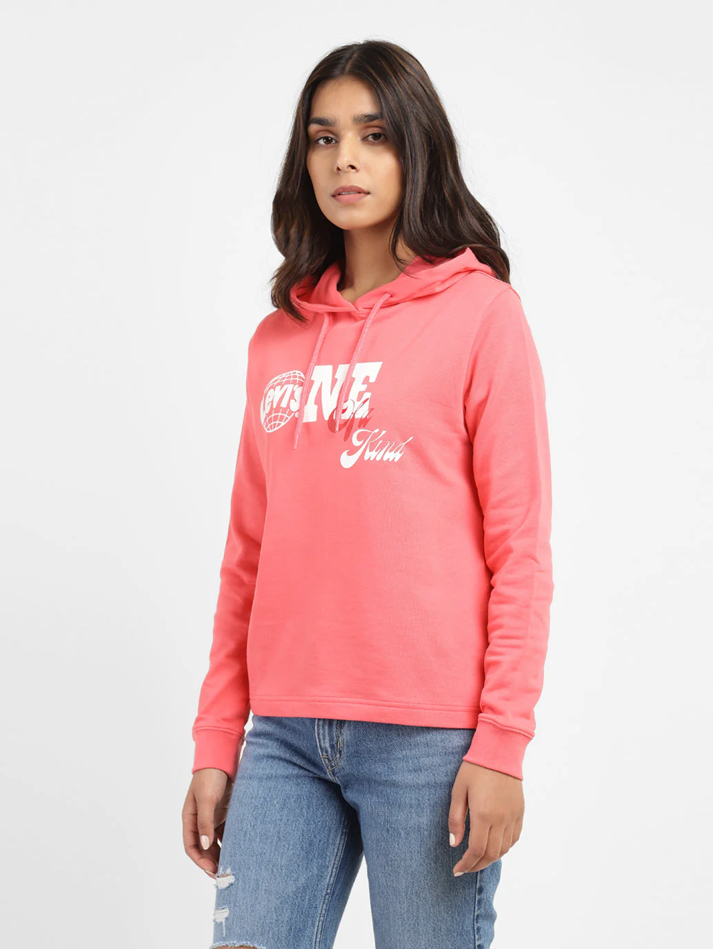 Women's Printed Pink Hooded Sweatshirt - Image 5