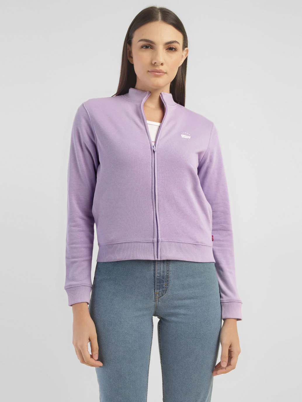 Women's Printed Purple Crew Neck Sweatshirt - Image 2