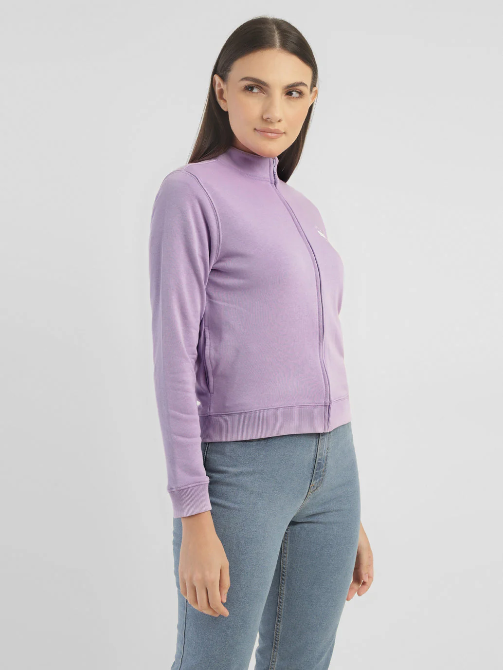 Women's Printed Purple Crew Neck Sweatshirt - Image 4