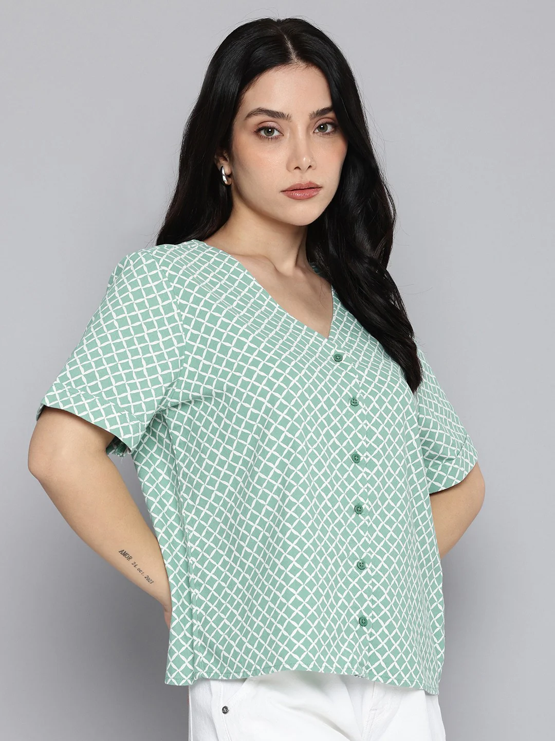 Women's Printed Regular Fit Shirt - Image 3