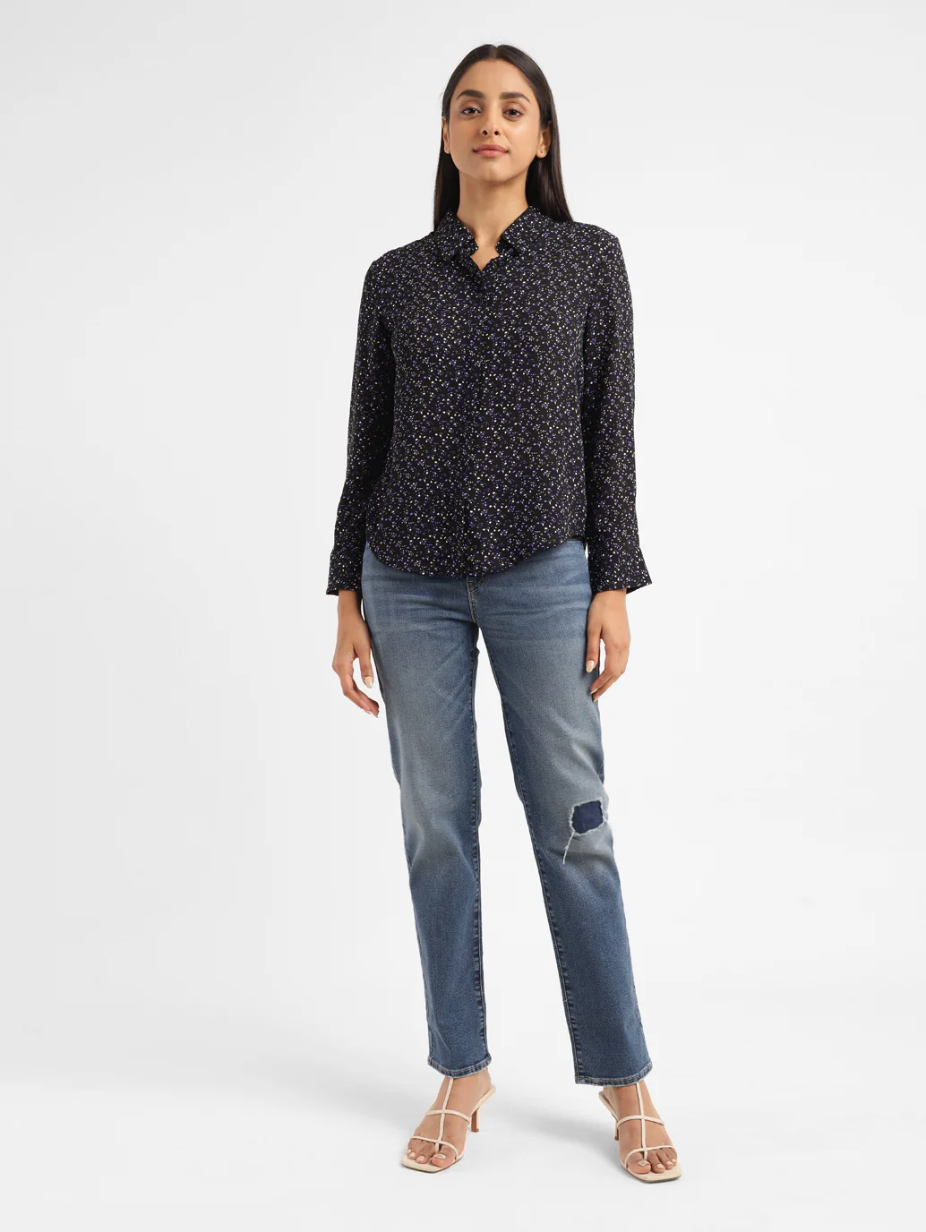 Women's Printed Shirt Collar Shirt - Image 5