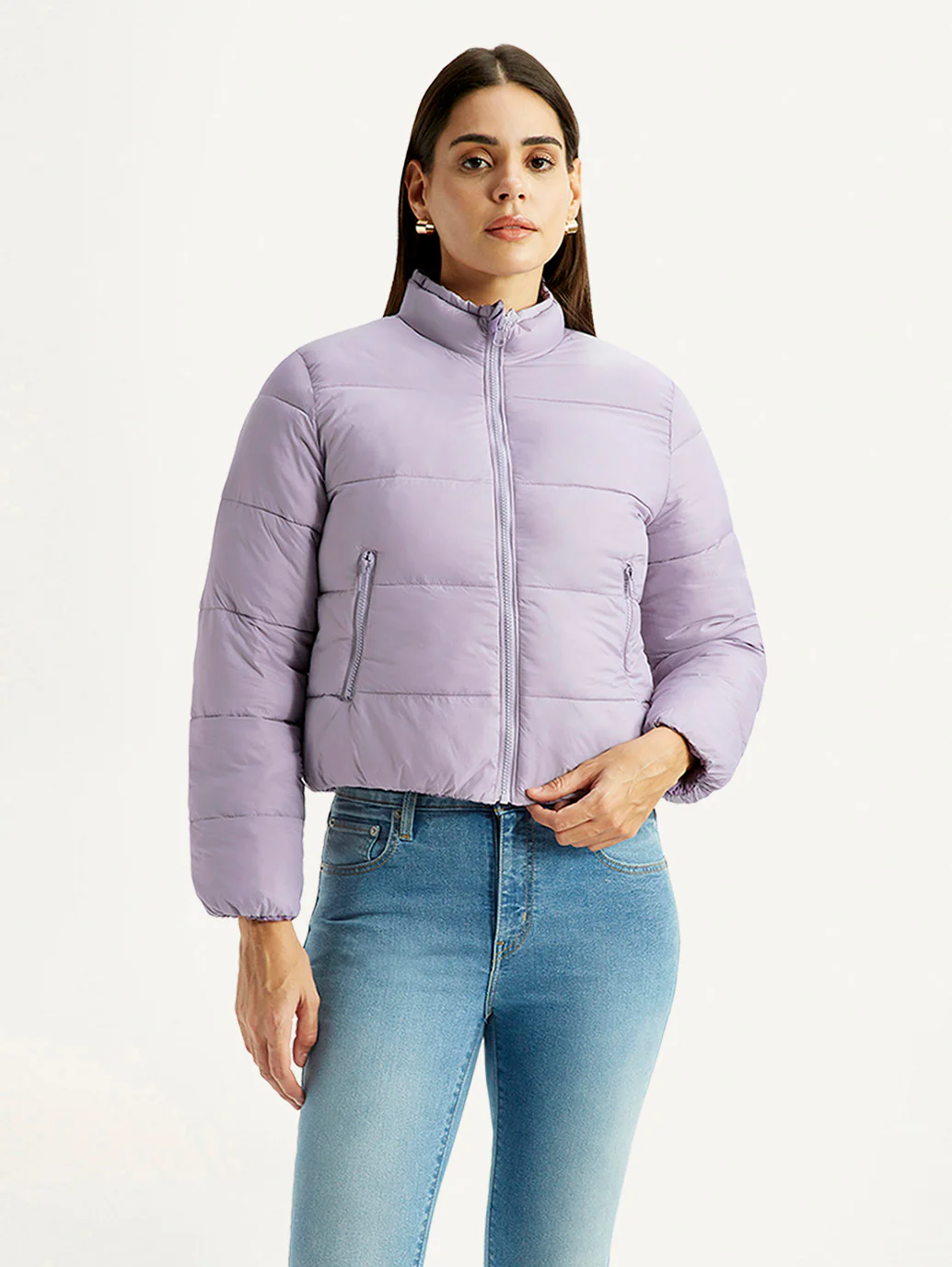 Women's Quilted Purple Puffer Jacket - Image 3