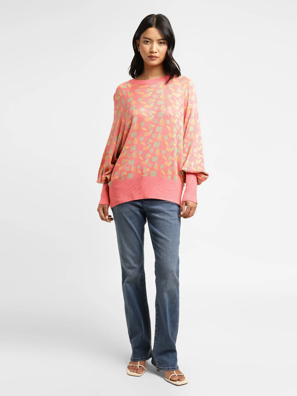 Women's Printed Crew Neck Sweater - Image 4
