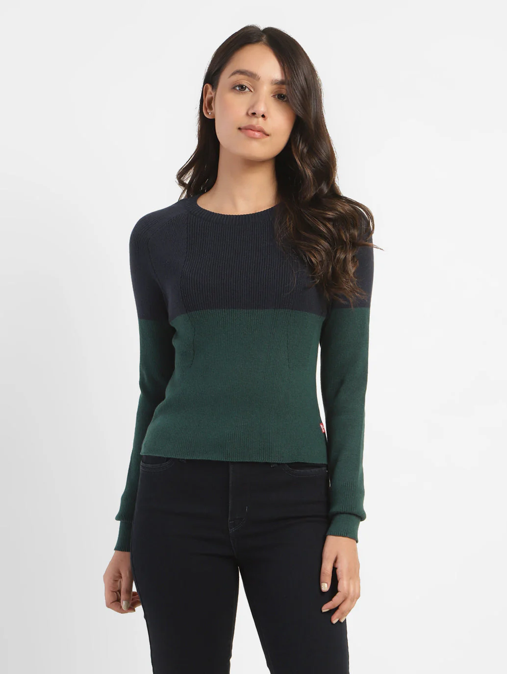 Women's Colorblock Crew Neck Sweater - Image 2