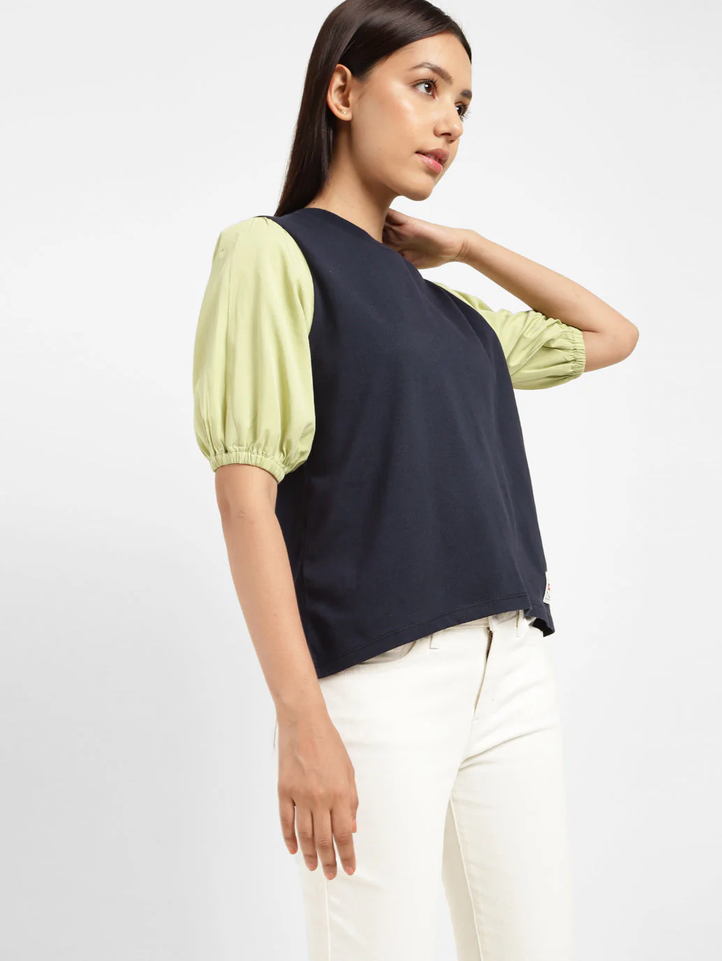 Women's Colorblock Round Neck Top - Image 2
