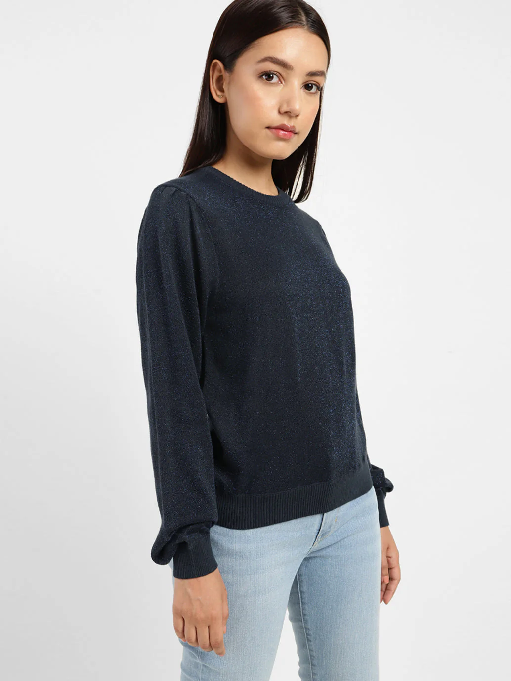 Women's Solid Round Neck Sweater - Image 2