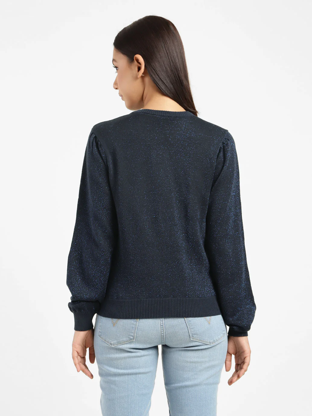 Women's Solid Round Neck Sweater - Image 3