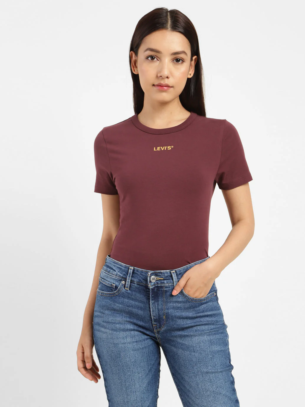 Women's Brand Logo Slim Fit T-shirt - Image 2