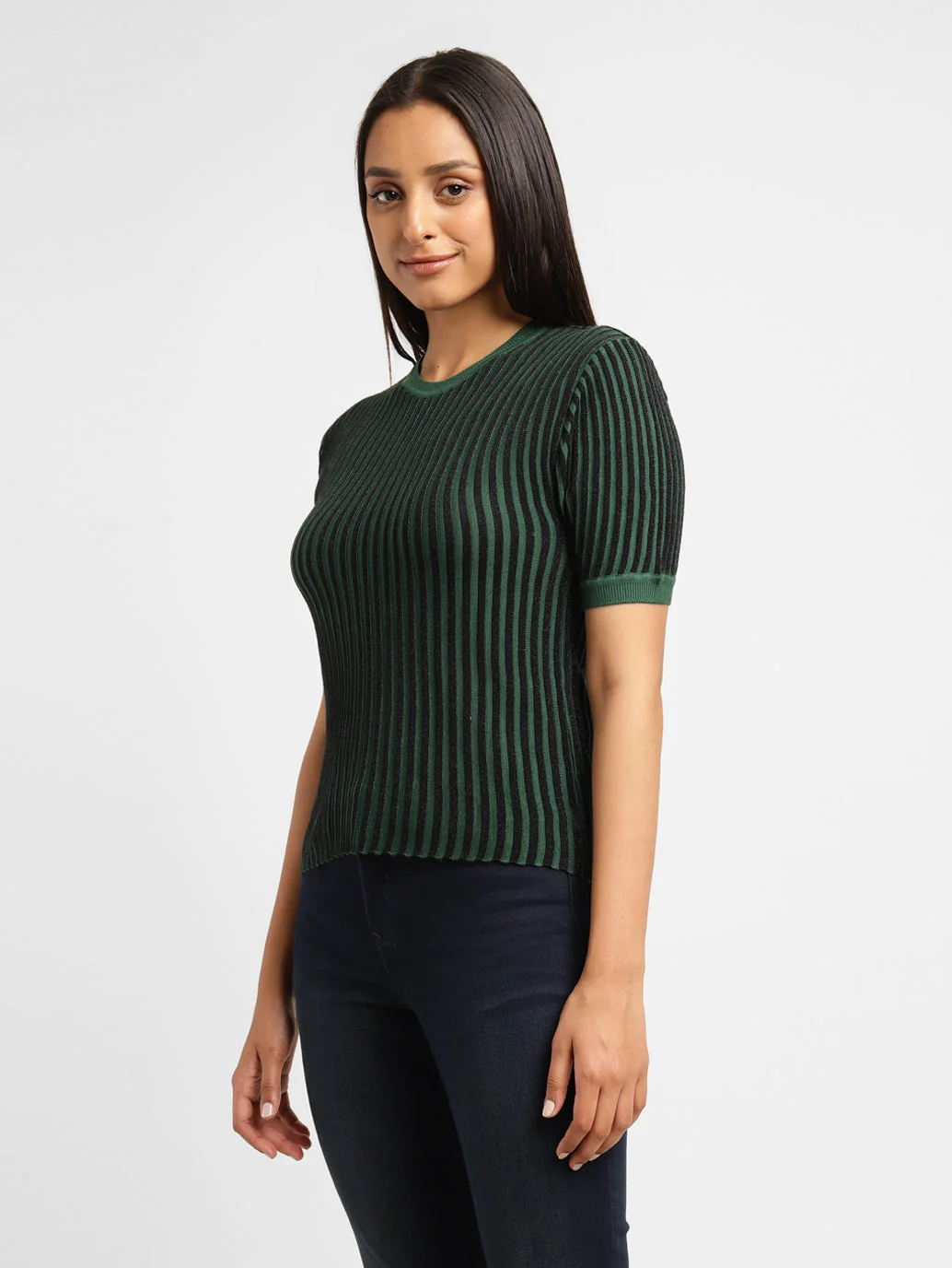 Women's Striped Round Neck Top - Image 4