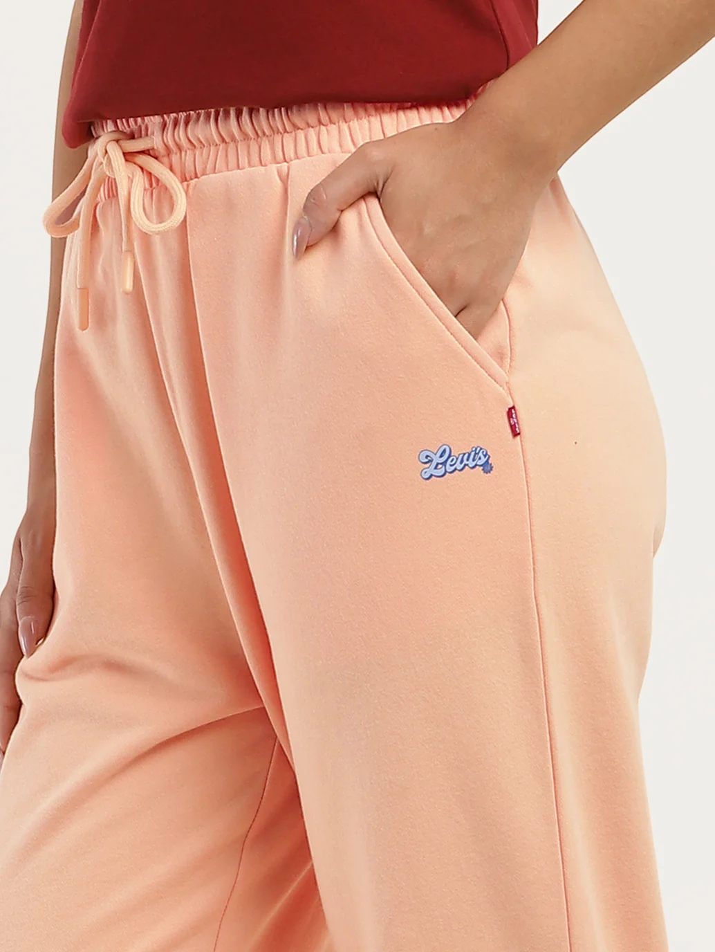 Women's Regular Fit Peach Joggers - Image 5