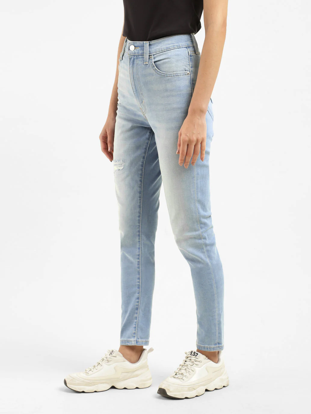 Women's Blue Skinny Fit High Rise Jeans - Image 4