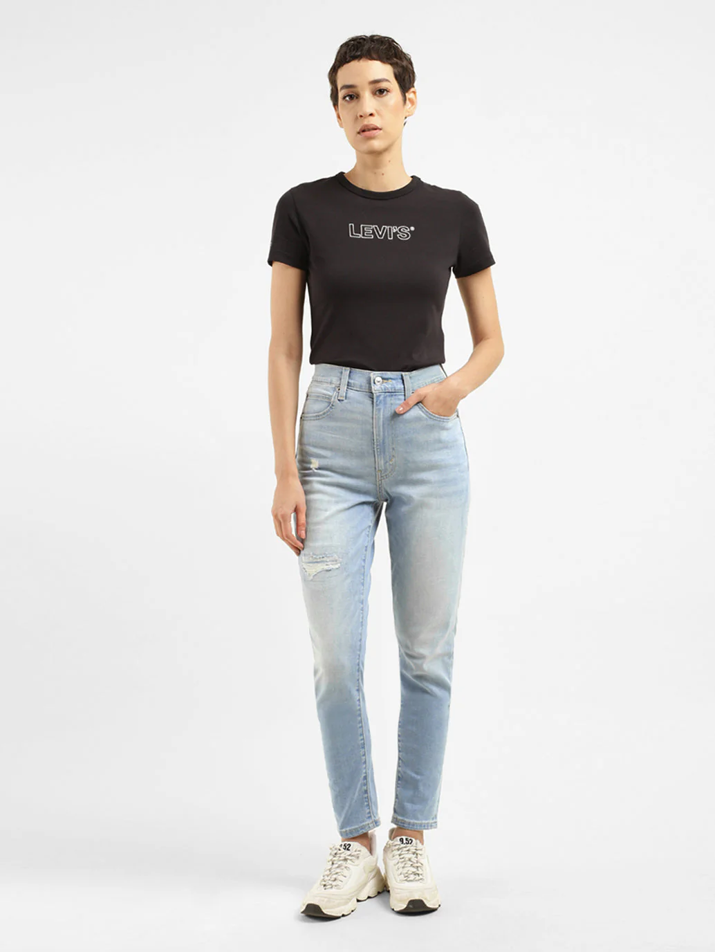 Women's Blue Skinny Fit High Rise Jeans - Image 7