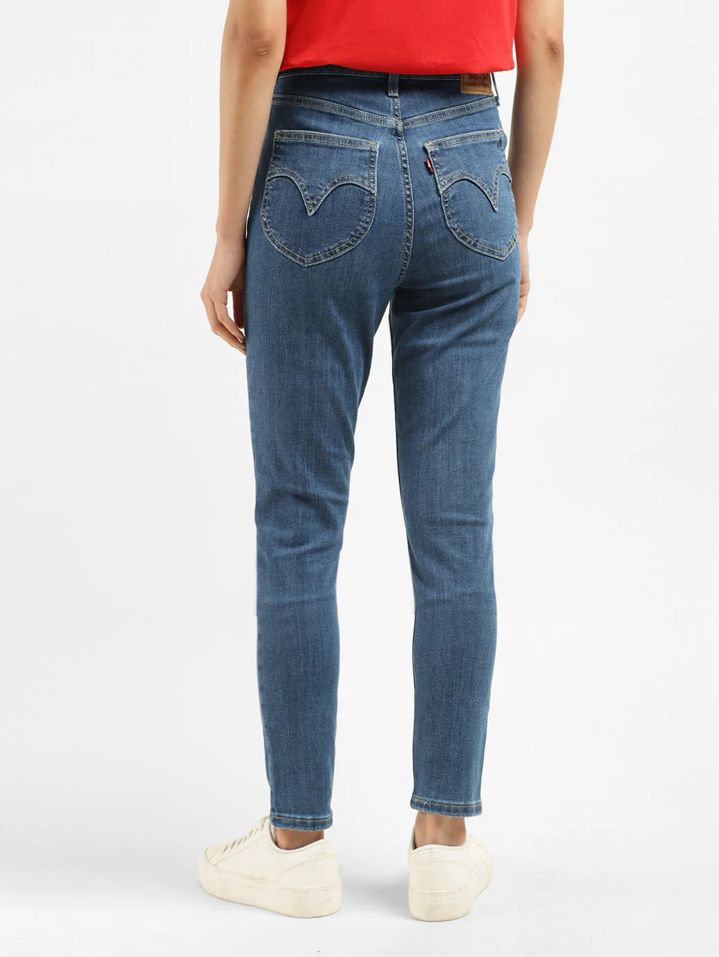 Women's Blue Skinny Fit High Rise Jeans - Image 3