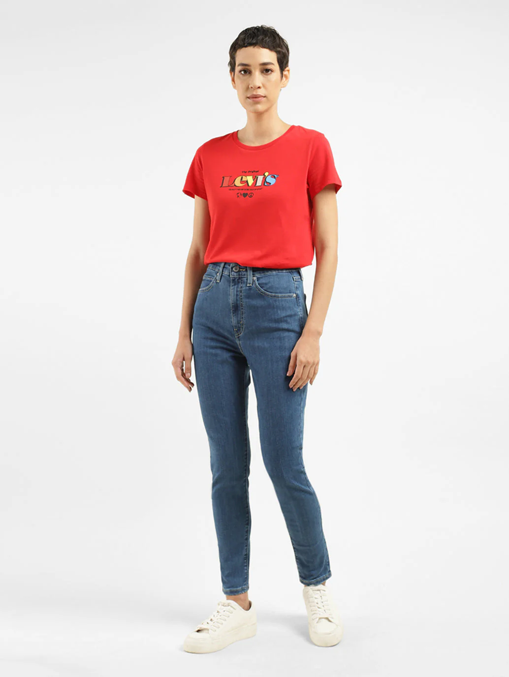 Women's Blue Skinny Fit High Rise Jeans - Image 7