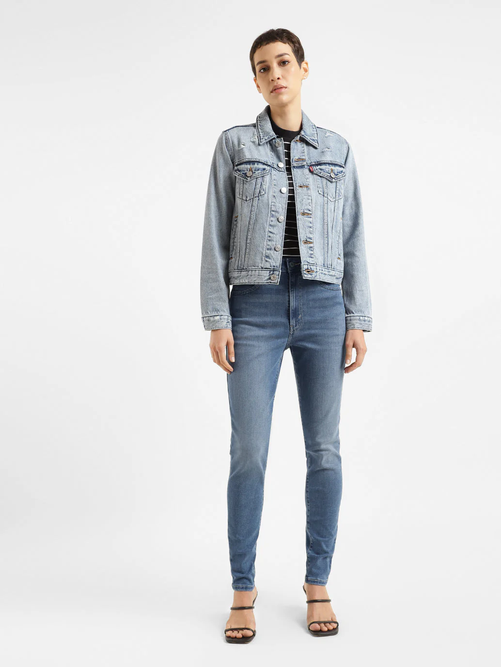 Women's Blue Skinny Fit High Rise Jeans - Image 2
