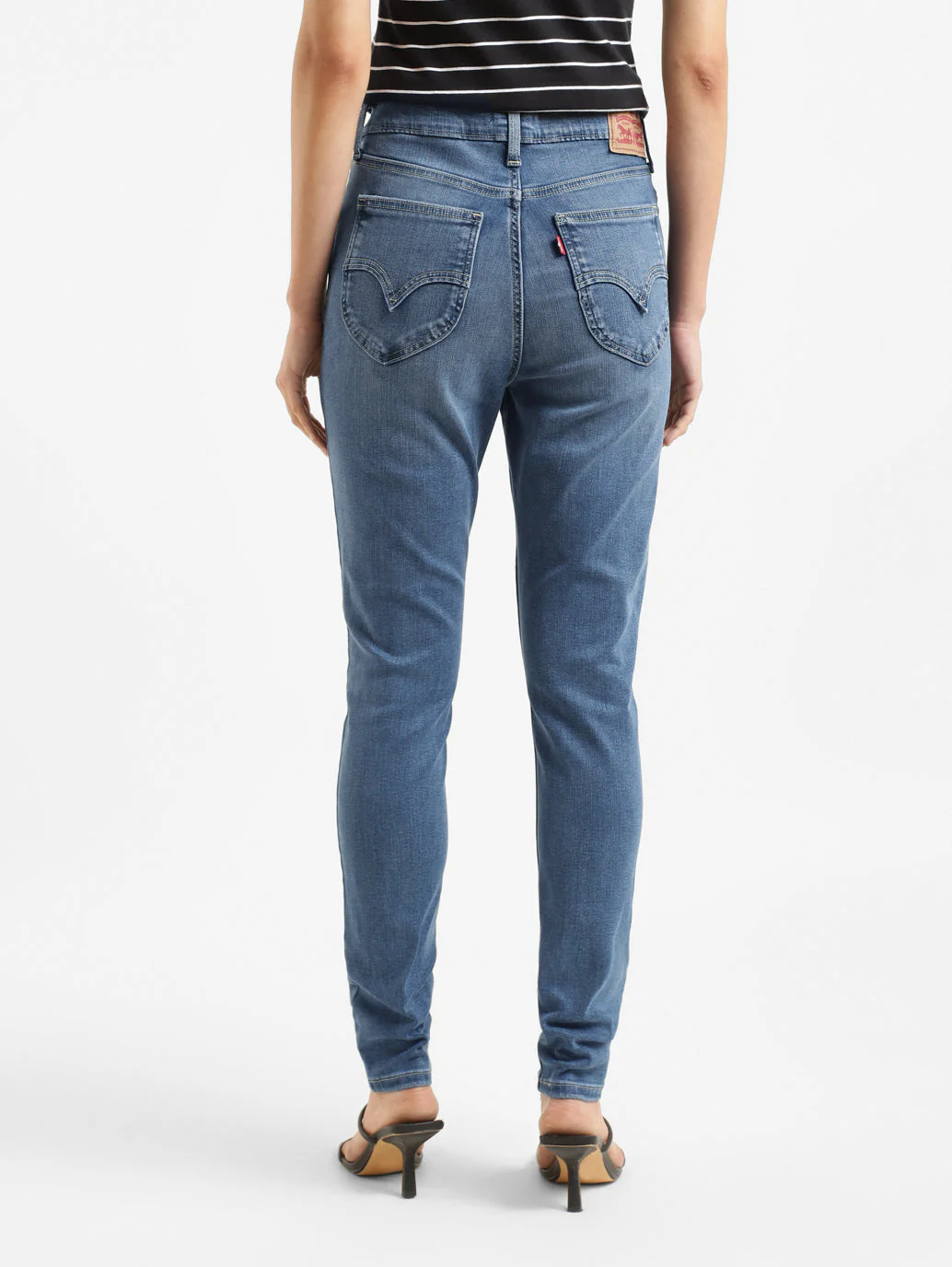 Women's Blue Skinny Fit High Rise Jeans - Image 3