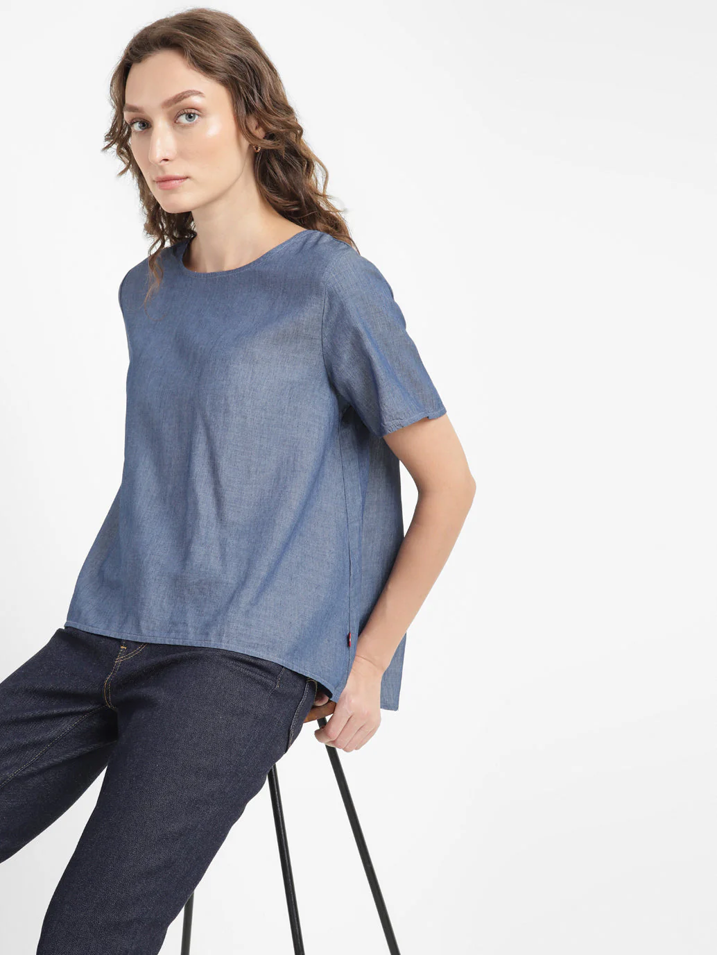 Women's Solid Round Neck Top - Image 2